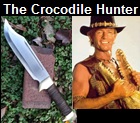 Handmade Crocodile Hunter Knife.  Influenced by the movie Crocodile Dundee. Picture - Link to more pictures, prices,and detailed descriptions