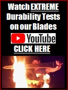 See numerous videos Professional Reviewer, Jason Woodard did where he put our blades through UNBELIEVABLE Tests.  Scorpion Swords 
and Knives