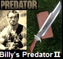 Handmade Billys Predator Knife II.  Influenced by the movie Predator. Picture - Link to more pictures, prices,and detailed descriptions