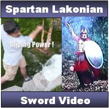Spartan Lakonain Sword Video.  See us demonstrate the sword and history of the Spartan Lakonian Sword, Also called the Xiphos.