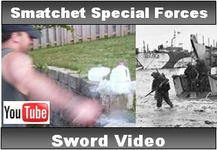 Smatchet Special Forces Short Sword Video.  See us demonstrate the sword, clips from World War II, and history of the Smatchet.